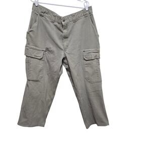 Duluth Flex Fire Hose Cargo Pants Distressed Cropped Khaki 44x30